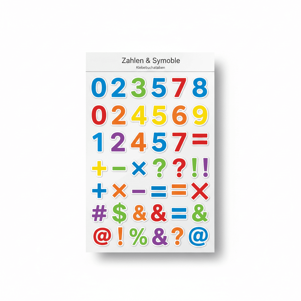 Zahlen & Symbole — Klebebuchstaben