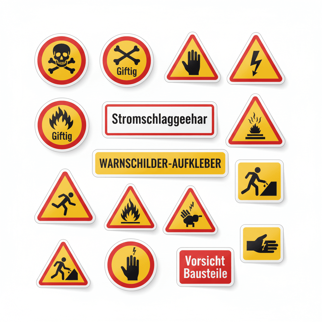 Warnschilder-Aufkleber — Aufkleber